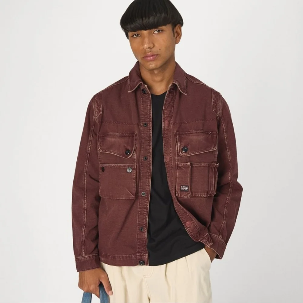 NWT, G-STAR UTILITY OVERSHIRT Denim Jacket In Faded Autumn Leaves